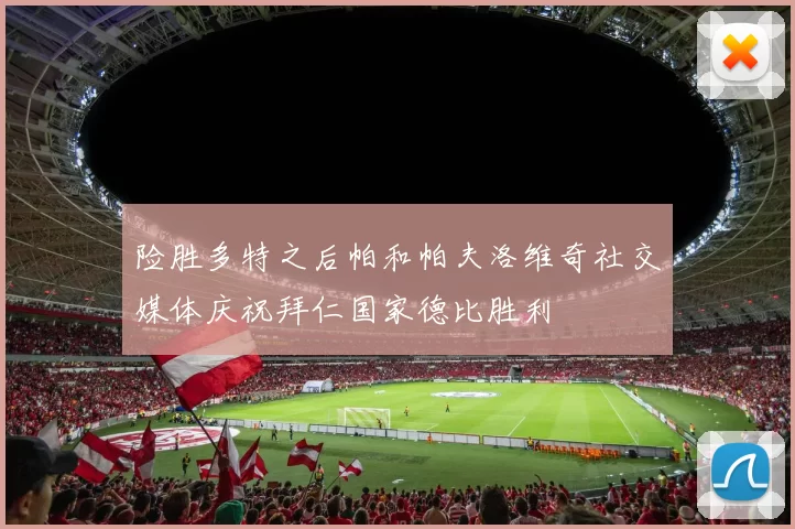 险胜多特之后帕和帕夫洛维奇社交媒体庆祝拜仁国家德比胜利